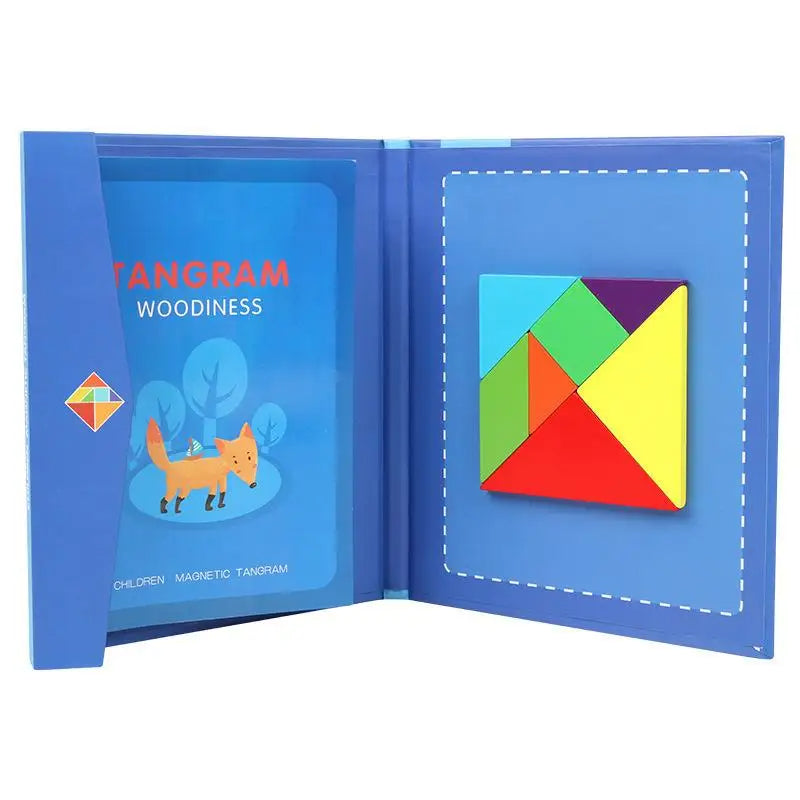 Puzzle Tangram Magnétique Montessori en Bois